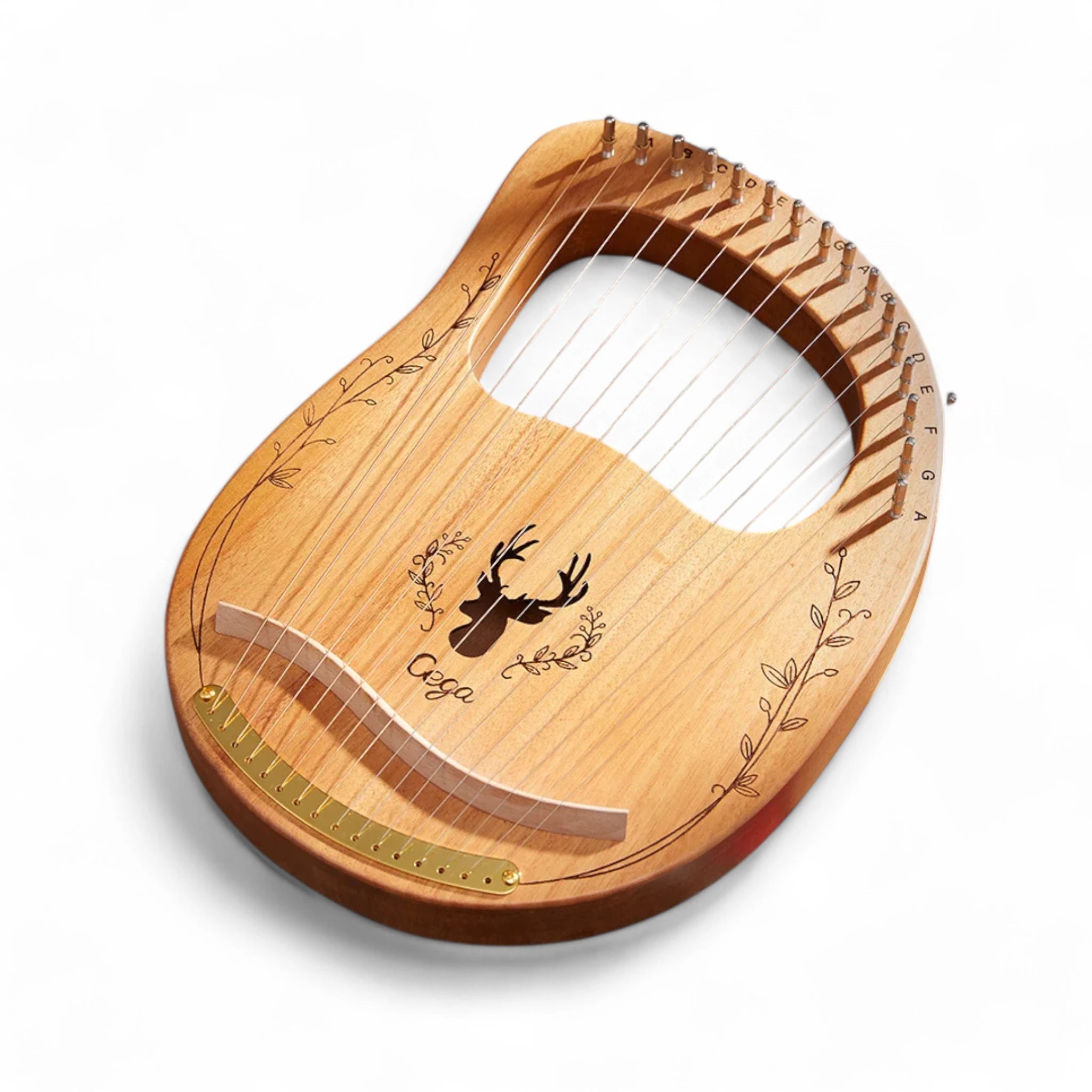 Lyre/harpe 16 Cordes En Acajou - Avec Accordeur, Sac De Transport Et Médiators, Design Européen, Pour Débutants (26x39 Cm) - 8